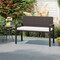 Outdoor Wicker Bench with Cushion and Metal Frame for 2 People